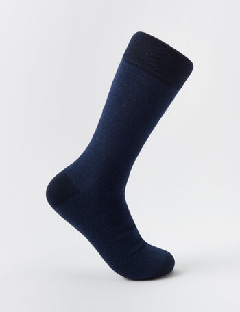 Laidlaw + Leeds Fine Stripe Dress Sock, Navy product photo