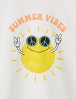 Mac & Ellie Summer Vibes Short Sleeve Tee, White product photo View 02 S