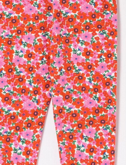 Mac & Ellie Ditsy Floral Full-Length Legging, Red product photo View 02 L