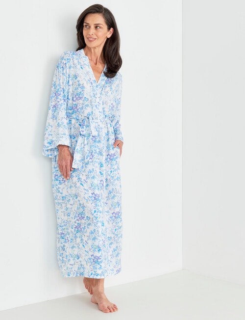 Ruby & Bloom Multi Print Robe, Blue, 10-26 product photo View 03 L