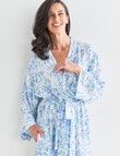 Ruby & Bloom Multi Print Robe, Blue, 10-26 product photo View 04 S