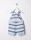 Teeny Weeny Skater Alligator Striped Woven Shortall, Blue product photo View 02 S