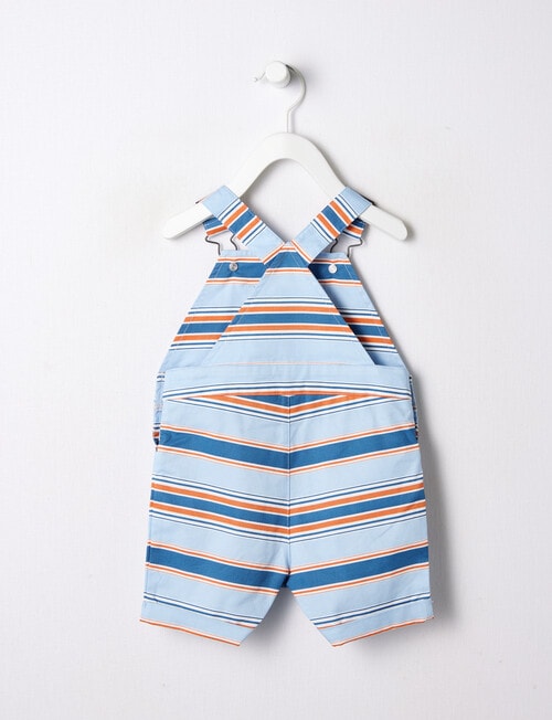Teeny Weeny Skater Alligator Striped Woven Shortall, Blue product photo View 02 L