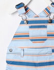 Teeny Weeny Skater Alligator Striped Woven Shortall, Blue product photo View 03 S