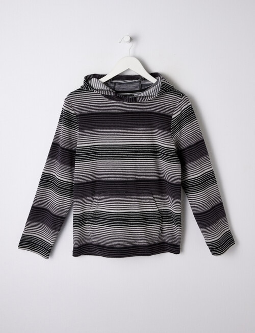 No Issue Stripe Terry Hoodie, Charcoal product photo