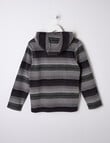 No Issue Stripe Terry Hoodie, Charcoal product photo View 02 S