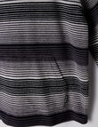 No Issue Stripe Terry Hoodie, Charcoal product photo View 03 S