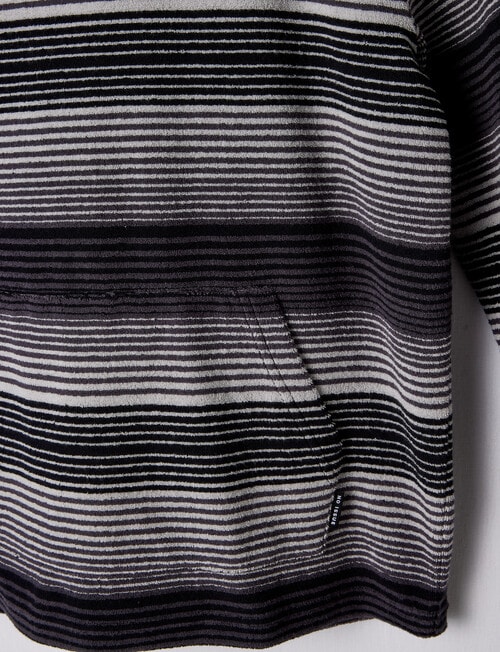 No Issue Stripe Terry Hoodie, Charcoal product photo View 03 L