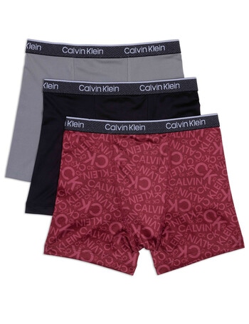 Calvin Klein Boxer Shorts, 3-Pack, Red, Black & Grey, 2-16 product photo