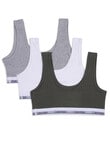 Calvin Klein Crop Top, 3-Pack, Thyme, White & Grey, S-XL product photo View 02 S