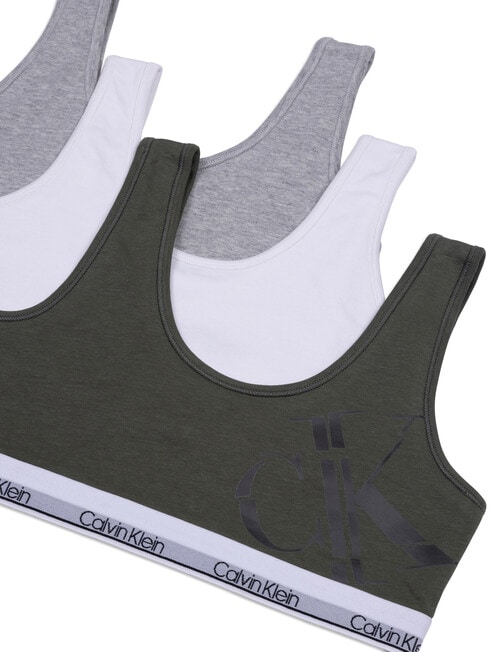 Calvin Klein Crop Top, 3-Pack, Thyme, White & Grey, S-XL product photo View 03 L