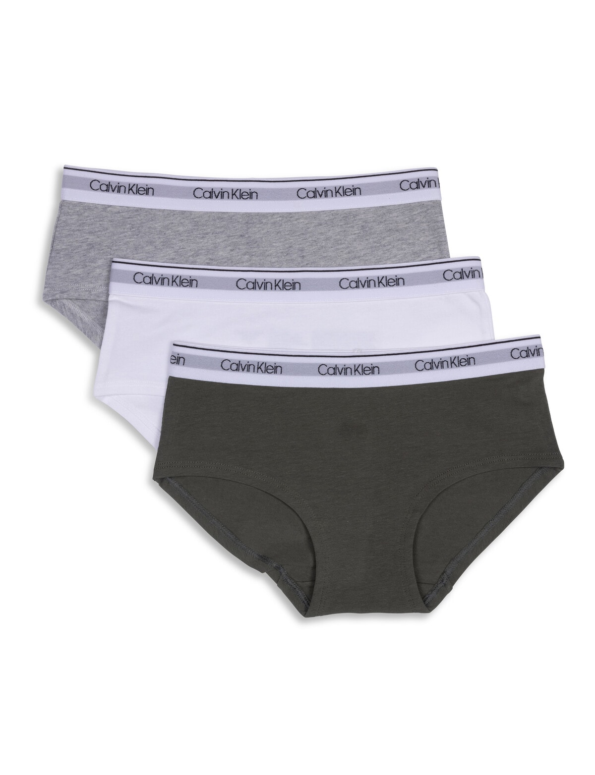 Calvin Klein Hipster Brief, 3-Pack, Thyme, White & Grey, S-XL - Underwear