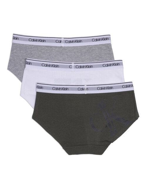 Calvin Klein Hipster Brief, 3-Pack, Thyme, White & Grey, S-XL product photo View 02 L
