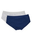 Calvin Klein Logo Seamless Hipster Brief, 2-Pack, Navy & Grey, 10-16 product photo View 02 S