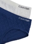 Calvin Klein Logo Seamless Hipster Brief, 2-Pack, Navy & Grey, 10-16 product photo View 03 S