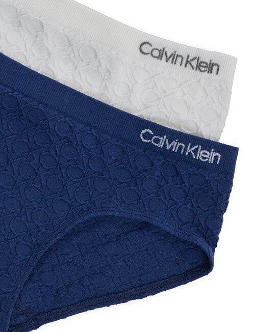 Calvin Klein Logo Seamless Hipster Brief, 2-Pack, Navy & Grey, 10-16 product photo View 03 L