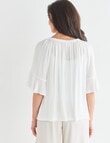 Ella J Fluted Sleeve Top, Ivory product photo View 02 S