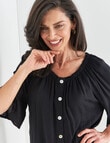 Ella J Fluted Sleeve Top, Black product photo View 04 S