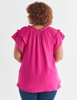 Studio Curve Cheese Cloth Peasant Top, Magenta product photo View 02 S