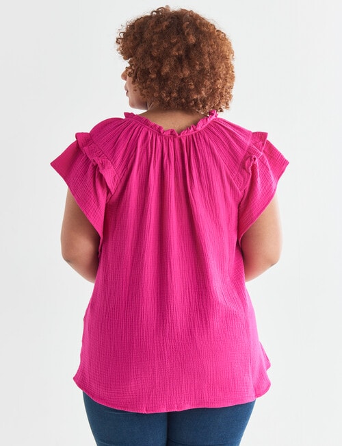 Studio Curve Cheese Cloth Peasant Top, Magenta product photo View 02 L