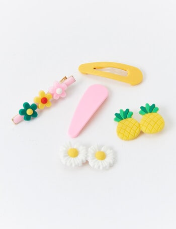 Mac & Ellie Tutti Frutti Hair Clip Set, 5-Piece, Yellow product photo