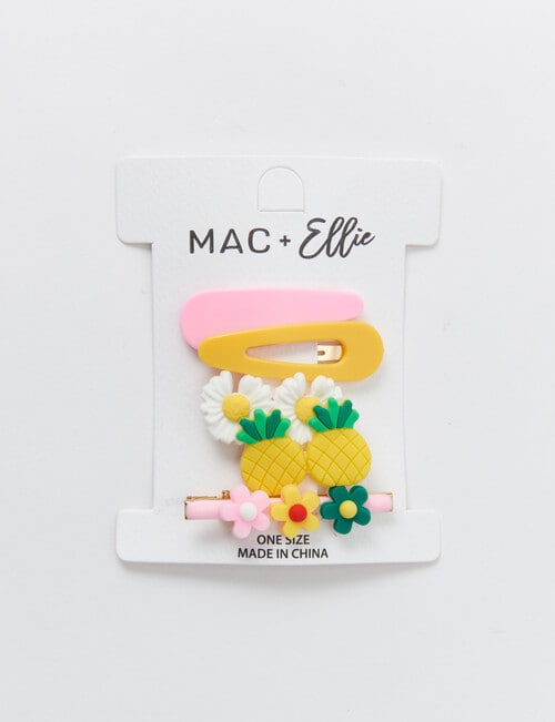 Mac & Ellie Tutti Frutti Hair Clip Set, 5-Piece, Yellow product photo View 02 L