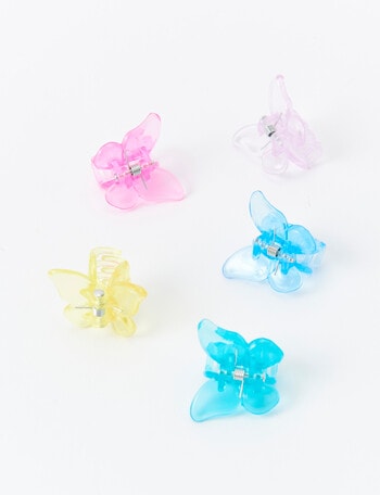 Mac & Ellie Rainbow Butterflies Hair Claw Clips, 5-Piece, Blue product photo