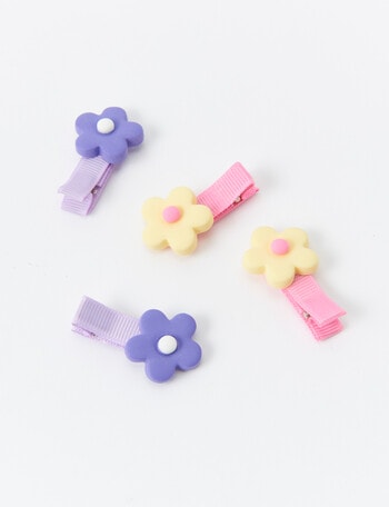 Mac & Ellie Daisy Claw Clip, 4-Piece, Pink & Purple product photo