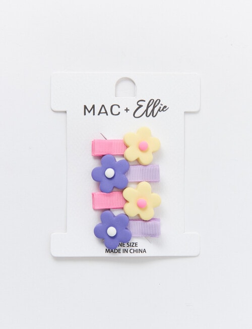 Mac & Ellie Daisy Claw Clip, 4-Piece, Pink & Purple product photo View 02 L