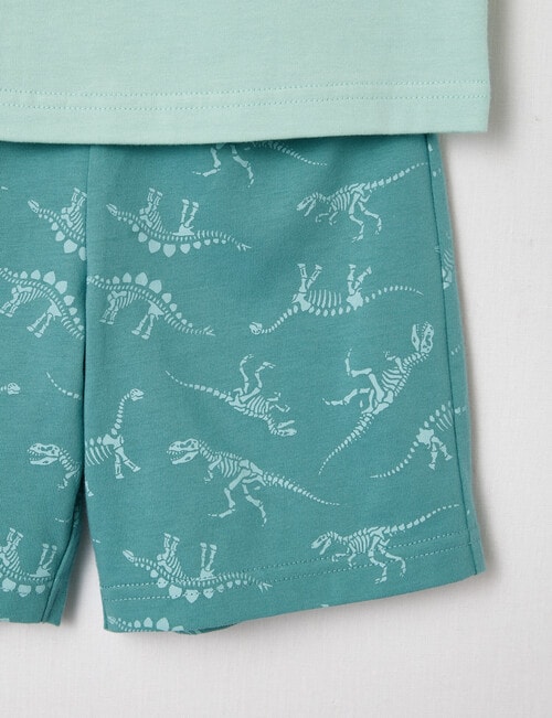 Sleep Mode Glow Dino Short PJ Set, Jade, 2-8 - Sleepwear, Pyjamas ...