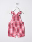 Teeny Weeny Christmas Party Check Woven Shortall, Red product photo