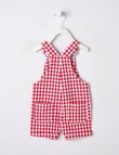 Teeny Weeny Christmas Party Check Woven Shortall, Red product photo View 02 S