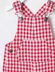 Teeny Weeny Christmas Party Check Woven Shortall, Red product photo View 03 S