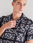 Tarnish Leopard Short Sleeve Shirt, Black product photo View 04 S