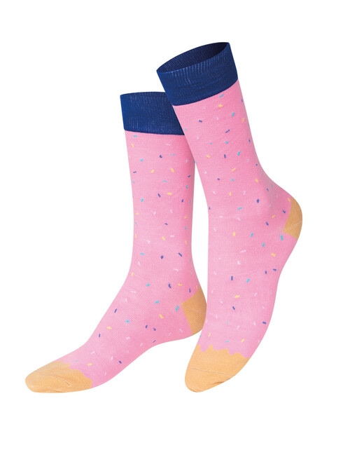 Eat My Socks Strawberry Donut Sock, Pink product photo View 02 L