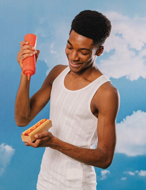 Eat My Socks Hotdog Sock, Red product photo View 04 L