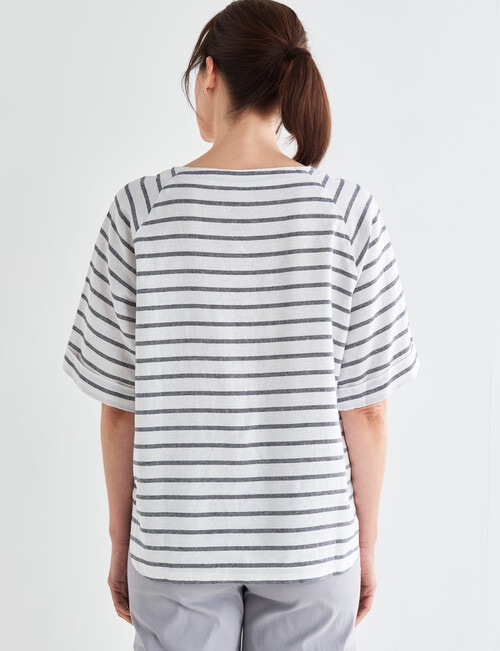Line 7 Stripe Sterling Top, Gray & White product photo View 02 L