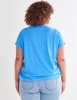 Studio Curve Lace Insert Tee, Light Blue product photo View 02 S