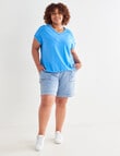 Studio Curve Lace Insert Tee, Light Blue product photo View 03 S