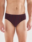 Chisel Vertical Stripe Brief, 2-Pack, Black & Red product photo View 02 S