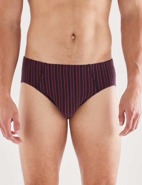 Chisel Vertical Stripe Brief, 2-Pack, Black & Red product photo View 02 L