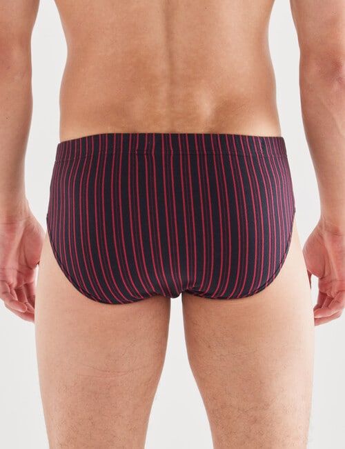 Chisel Vertical Stripe Brief, 2-Pack, Black & Red product photo View 03 L