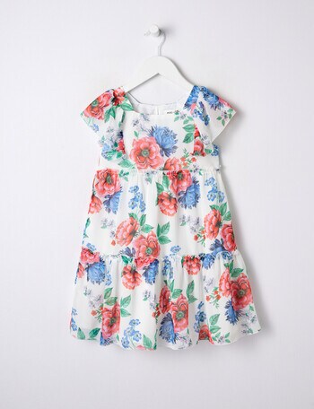 Mac & Ellie Floral Chiffon Tiered Dress, Vanilla product photo