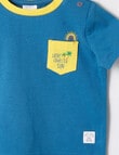 Teeny Weeny Skater Alligator Contrast Pockets Short Sleeve Tee, Blue product photo View 02 S