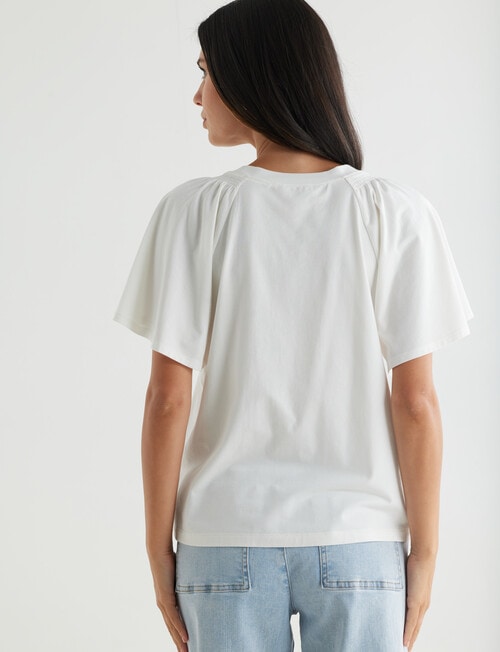 Whistle Flutter Sleeve Tee, Ivory product photo View 02 L