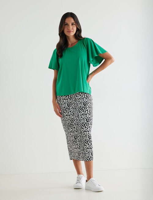 Whistle Flutter Sleeve Tee, Bright Green product photo View 03 L