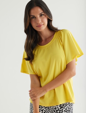 Whistle Flutter Sleeve Tee, Yellow product photo