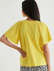 Whistle Flutter Sleeve Tee, Yellow product photo View 02 S