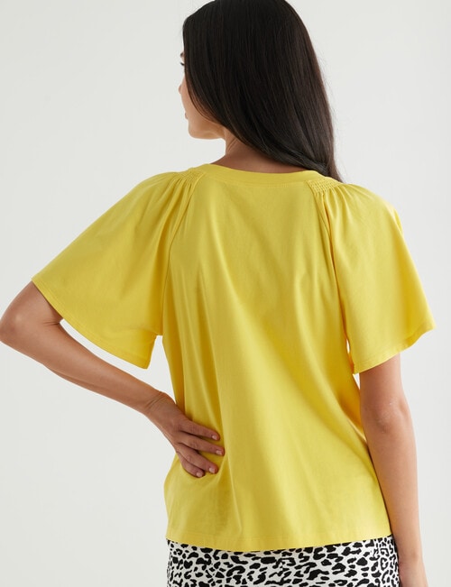 Whistle Flutter Sleeve Tee, Yellow product photo View 02 L