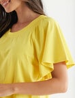 Whistle Flutter Sleeve Tee, Yellow product photo View 04 S